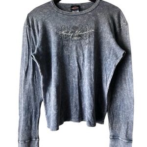 SOLD Y2K Harley Davidson Rhinestones Longsleeve Top JPG Jean Paul Gaultier